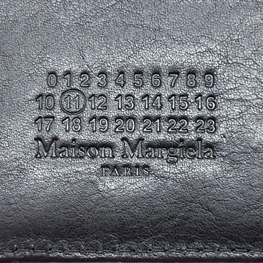 Maison Margiela Line 11 Leather Bifold Wallet Black - New